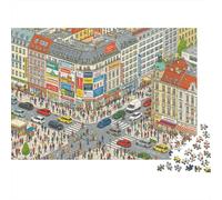 Cityscape Puzzles for Elderly 1000 Piece Recyclable Modern Art Jigsaw Puzzles Puzzle Game Props Impossible Hard Difficult Challenging Activity 70x50cm/1000pcs