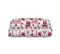 Cityscape Trousse à crayons en cuir Motif Tour Eiffel de Paris Sac à crayons élégant et pratique pour les étudiants Parfait pour le bureau et l'école, doré, Taille unique, Trousse de maquillage