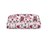 Cityscape Trousse à crayons en cuir Motif Tour Eiffel de Paris Sac à crayons élégant et pratique pour les étudiants Parfait pour le bureau et l'école, Argenté., Taille unique, Trousse de maquillage