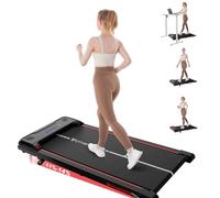 CITYSPORTS Tapis de Course Électrique Inclinable 11-14%, Tapis Roulant Silencieux 1-6 km/h, Écran LED, avec Télécommande, Tapis de Marche pour la Maison et Le Bureau (Red)