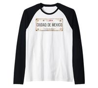 Ciudad de México License Plate Mexican Travel Vacation Beach Manche Raglan