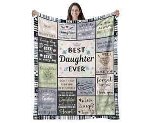CIUGOIG Couverture en flanelle « Best Daughter Ever » - 127 x 152,4 cm - Cadeau d'anniversaire pour fille, meilleure fille de la part de maman et papa, idée de cadeau de Noël, de fête des mères pour