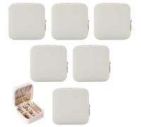 Ciulaiy Boîte à bijoux de voyage pour demoiselle d'honneur, boîte à bijoux de voyage, petite boîte à bijoux pour enterrement de vie de jeune fille, mini boîte de rangement (8, blanc)