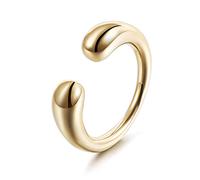 CIUNOFOR Bague plaquée or 14 carats pour femme qui ne ternit pas, grosses bagues empilables, bague croisée audacieuse bombée, convient aux tailles 6 à 10
