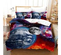 CIUNVXD Parure de lit pour enfant - Thème spatial 3D - univers - Ciel étoilé - Planète, ciel nocturne