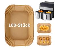 Ciusdkler 100 Pièces de Papier Cuisson Air Fryer, Rectangulaires Air Fryer Accessoires, Papier Cuisson Compatible Avec Ninja AF300EU AF400EU