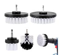 Ciusdkler 4 Piece Brosse Nettoyage Perceuse, Brosse pour Perceuse Set 2''/ 3.5''/ 4''/ 5'', Blanc Brosse Nettoyage for Bathtubs, Bathroom Sinks, Kitchen Sinks, Kitchen Walls