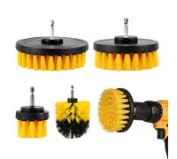 Ciusdkler Brosse pour Perceuse Set, 4 Piece Brosse Nettoyage Perceuse 2''/ 3.5''/ 4''/ 5'', Jaune Brosse Nettoyage for Bathtubs, Bathroom Sinks, Kitchen Sinks, Kitchen Walls