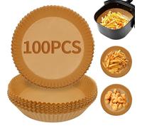 Ciusdkler Rondes Papier Cuisson Air Fryer, 100 Pièces Jetables Huile Papier Sulfurisé Parchemin Liner, Accessoires Air fryer à Air Chaud Ninja AF300EU AF400EU(6.3 IN)