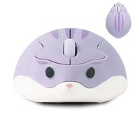 Civetes Souris sans fil mignonne en forme de hamster, optique à faible bruit 1200 DPI avec récepteur USB 2,4 G, souris portable sans fil silencieuse, convient pour PC/Mac/ordinateur portable, cadeau