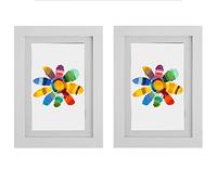 CIVG Cadres pour enfants avec sangle fixe, cadres artistiques pour enfants avec ouverture frontale en acrylique A4, contient jusqu'à 150 œuvres d'art pour le dessin artisanal (blanc,2pcs)