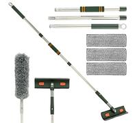 CIVG Raclette Vitre Professionnel,avec 2 Chiffons Microfibres,Longueur jusqu'à 144cm,Kit Nettoyage Professionnel pour Vitre Fenêtre