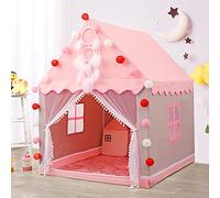 CIVG Tipi Enfant, 1,3×1×1,2m, Tissu à Mailles Épaisses, Tente de Lit Enfant pour Intérieur ou Extérieur (Rose)