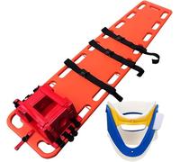 Civière de planche vertébrale portable avec sangles réglables, système d'immobilisation, attelle de cou et lit de tête pour un transport sûr du patient