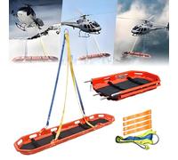 Civière de Sauvetage, Panier en Acier Inoxydable, civière Portable et Robuste pour Le Sauvetage aérien, Maritime et en Montagne, Orange