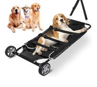 Civière de sauvetage pliable avec roulettes, chariot de transport d'animaux vétérinaires pour chiens et chats, conception d'enveloppe en maille respirante, premiers secours d'urgence