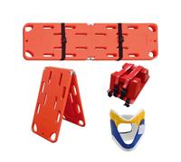 Civière dorsale d'urgence avec dispositif d'immobilisation de la tête et protège-nuque - Planche dorsale pliable for premiers intervenants et ambulanciers.(Two Fold)