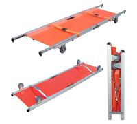 Civière d'urgence, civière Pliable à Quatre Roues, civière Plate en Alliage d'aluminium, civière Simple à Roues, civière de Transport de Patient, capacité de Charge maximale 350 lbs.
