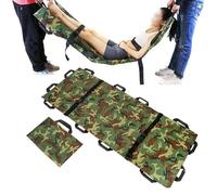 Civière Médicale Brancard Pliable À 12 Poignées, Unité De Transport Domestique, Brancard Simple Dossier Souple Pour Les Urgences, Pour Hôpitaux, Cliniques, Domiciles, Installations(Green)