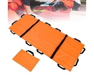 Civière Médicale Brancard Pliable À 12 Poignées, Unité De Transport Domestique, Brancard Simple Dossier Souple Pour Les Urgences, Pour Hôpitaux, Cliniques, Domiciles, Installations Sportives(Orange)