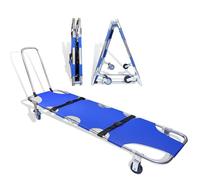 Civière Médicale Civière Médicale Pliable En Aluminium Avec Chariot À 4 Roues, Planche Dorsale Légère Et Mobile Pour Transport De Patients, Hôpitaux, Ambulances Et Urgences Incendie