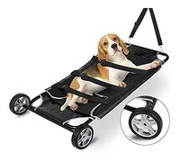 Civière pliable pour animal domestique - Chariot de sauvetage pratique avec 2 roues pour chien et autres animaux - Fournitures essentielles pour un sauvetage facile des animaux de compagnie