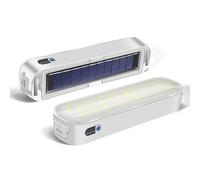 Civikyle 1-pièce LED Lanterne solaire Lampe de camping magnétique Lumière de tente extérieure 6000mAh USB Rechargeable Accessoires de camping Banque de puissance Lampe de secours pour Blockout (Blanc)