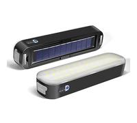 Civikyle 1-pièce LED Lanterne solaire Lampe de camping magnétique Lumière de tente extérieure 6000mAh USB Rechargeable Accessoires de camping Banque de puissance Lampe de secours pour Blockout (Noir)