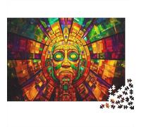 Civilisation Maya Puzzle De 1000 Pièces pour Adultes Vitrail Jeu De Famille Puzzle De Qualité Supérieure Décor À La Maison Idéal pour Un Cadeau 1000pcs (75x50cm)