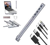 Civilized 8-in-1 USB-C Laptop Stand, Upliftjoys 8-in-1 USB-C Laptop Stand, Adjustable Ergonomic Riser with 4K HDMI, 2 USB 3.0, Pd 100w, Universal for Home Offices, Corporate Desks, and Cafes (5-in-1)