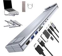 Civilizek Civilized 8-in-1 USB-C Laptop Stand, Portable Adjustable Dock with 4K HDMI & USB 3.0 Ports, Fast Data Transfer for Home Office and Travel (1SET)