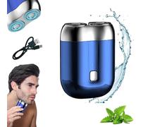 Civilizek Shaver,Mini Dual-Head Electric Shavers,Upgrade Pocket Shaver,Mini Portable Electric Shavers for Men,Wet & Dry Use,for Home, Travel (Blue)