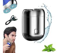Civilizek Shaver,Mini Dual-Head Electric Shavers,Upgrade Pocket Shaver,Mini Portable Electric Shavers for Men,Wet & Dry Use,for Home, Travel (Silver)