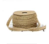 CIVIOOH 10M Nature Jute Tressé Ruban Plat Toile De Jute Ficelle Chanvre Cordons Bricolage Artisanat Décoration De Fête De Mariage Couture Vintage Ruban Corde Artisanat