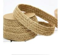 CIVIOOH 10M Nature Jute Tressé Ruban Plat Toile De Jute Ficelle Chanvre Cordons Bricolage Artisanat Décoration De Fête De Mariage Couture Vintage Ruban Corde Artisanat