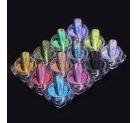 CIVIOOH 12 Pots/Ensemble de Poudre pailletée pour Nail Art, Effet Miroir chromé et Scintillant.