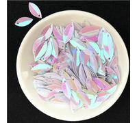 CIVIOOH 720 pièces 6x14mm Tasse Ovale Paillettes pliées Forme Yeux de Cheval Paillettes lâches Paillettes pour Artisanat décoration de Mariage Accessoires de Couture