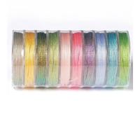 CIVIOOH Cordon de Fil dégradé de Couleur de 0,3 mm, 16 mètres, 3 brins, pour Bricolage, Perles, Pompons, Bracelets, Colliers, Corde tressée