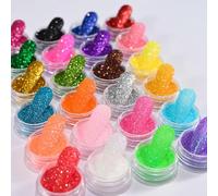 CIVIOOH Poudre à Paillettes holographiques pour Nail Art, Vernis chromé, 24 Couleurs/Ensemble
