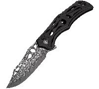 Civivi Biophase Black AL Handle Damascus Button Lock C23083-DS1