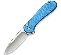 Civivi Button Lock Elementum II CIVIVI Manche en Aluminium Bleu à Motif Diamant