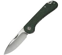 Civivi Elementum Slip Joint Manche en Micarta Vert Canvas Lame Satinée 14C28N