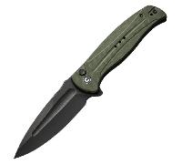 CIVIVI Incindie Manche OD Vert G10 Lame Black Stonewashed 14C28N Verrou à Bouton C
