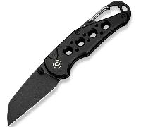 CIVIVI Manche en aluminium noir avec mousqueton en acier inoxydable et décapsuleur, finition Black S