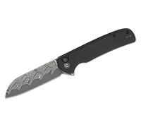 CIVIVI Manche en aluminium noir Lame en damas Verrouillage par bouton C20022B-DS1