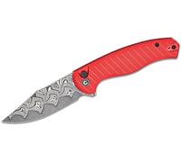 CIVIVI Manche en aluminium rouge fraisé Lame en damas Verrouillage à bouton C23040B-DS1