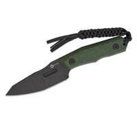 CIVIVI Manche en Micarta Vert Canvas Lame D2 Noir Lavé à la Pierre Avec 1 Cordon Noir, Kydex Noir S