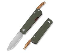 CIVIVI Slippy Sendy Pocket Knife, Slip Joint Folding Knives 7.15 CM Nitro-v Blade G10 Handle, Outdoor EDC Knife C24075B-1 (Green & Red)