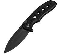 Civivi Triptych Manche G10 Noir Lame Black Stonewashed 14C28N Verrou à Bouton