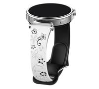 CIVO Bracelet Silicone Gravé Floral: 18mm Bracelet de Montre Floral Bicolore pour Femme - Sport Étanche Bracelets de Remplacement pour Montres Connectées